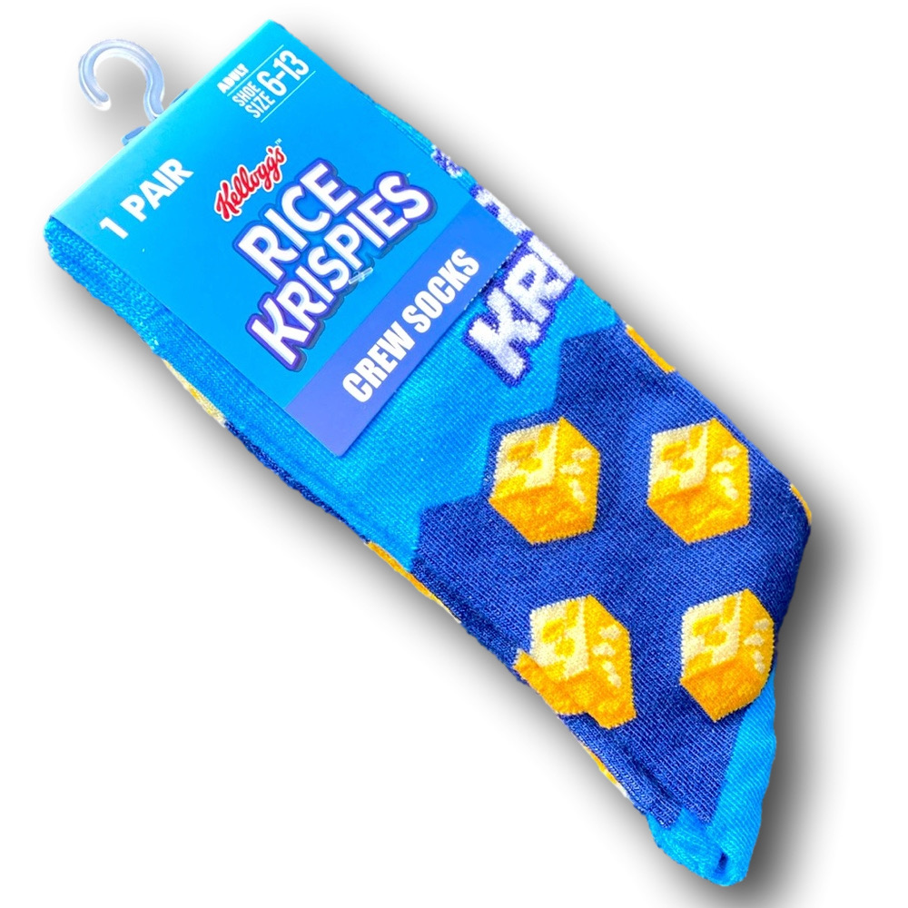 3/$20 Kellogg's Rice Krispies Treats Funny Novelty Crew Socks - NWT - Picture 3 of 3